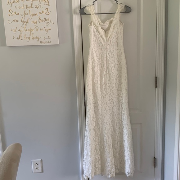 Lulus Romantic Heart White Lace Off the Shoulder‎ Dress prom bride-shower Small - Picture 3 of 14